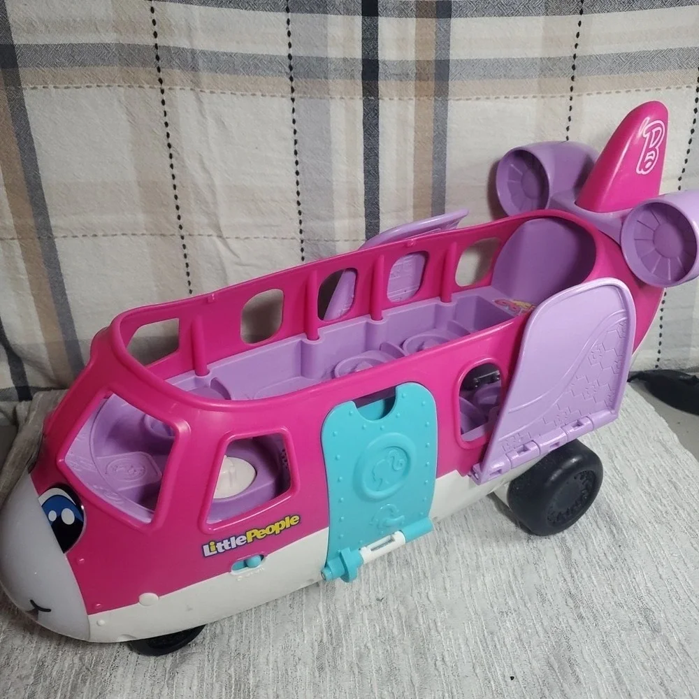 Fisher-Price Little People Barbie Dream Plane Toddler Toy Pink Jet Vehicle HJN53